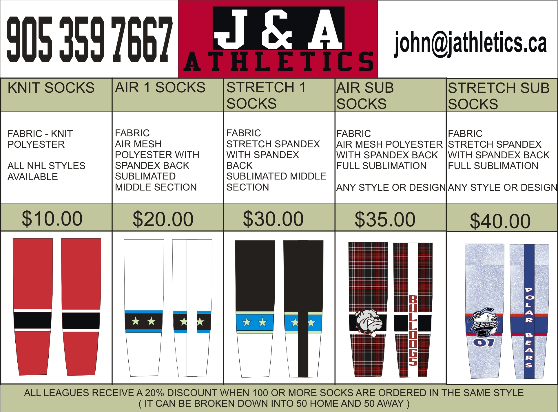 Hockey Socks Size Chart