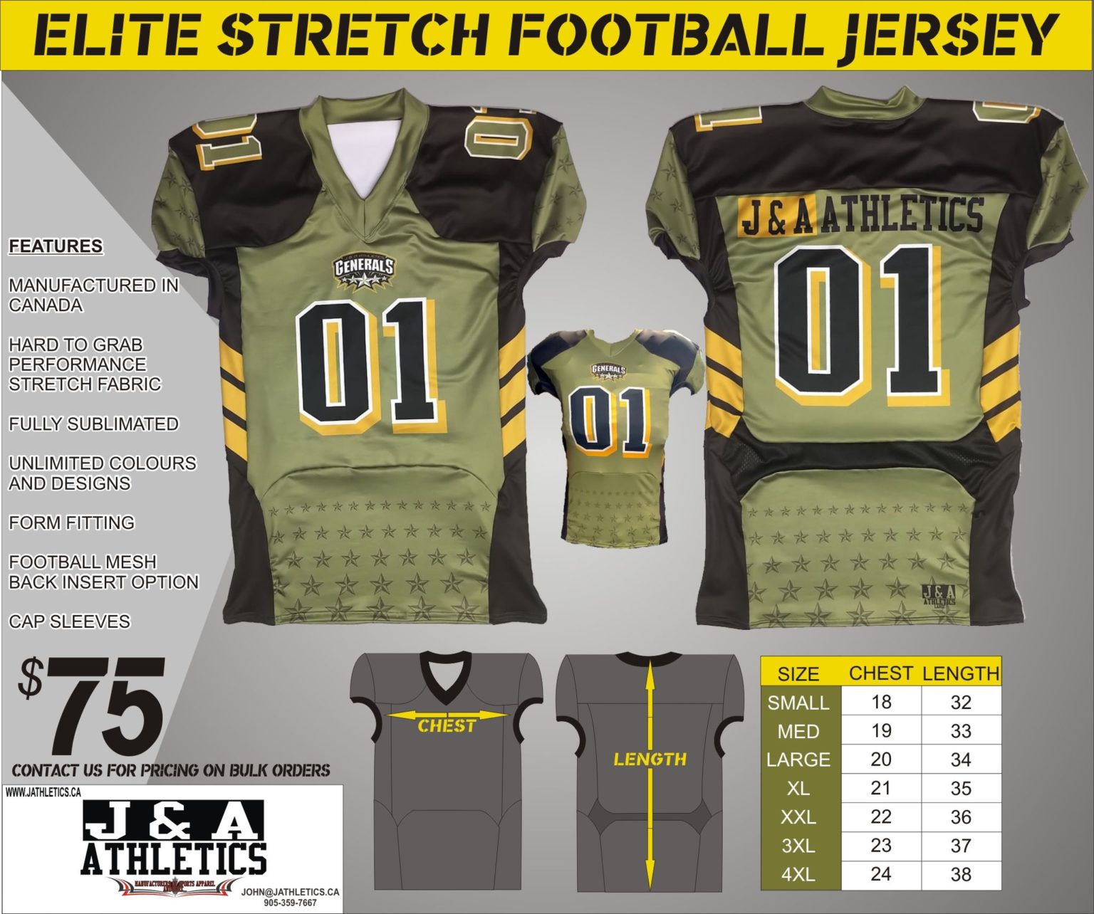 Football Sublimated and Printed Jerseys J & A Athletics
